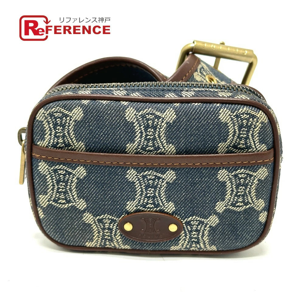 CELINE Macadam Denim Clutch Belt Bag Waist Blue